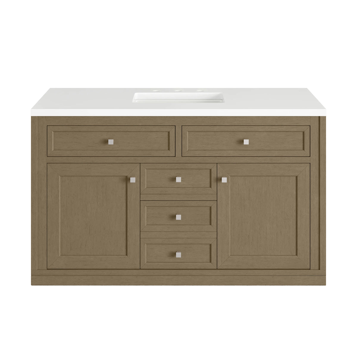 Chicago 48" Single Vanity, Walnut Whisper, w/ 3 CM White Zeus Silestone® Top, view 4