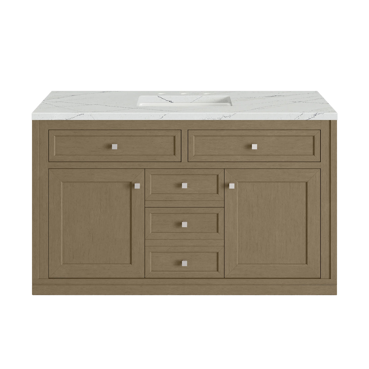 Chicago 48" Single Vanity, Walnut Whisper, w/ 3 CM Ethereal Noctis Silestone® Top w/FreePower Wireless Charger, view 4