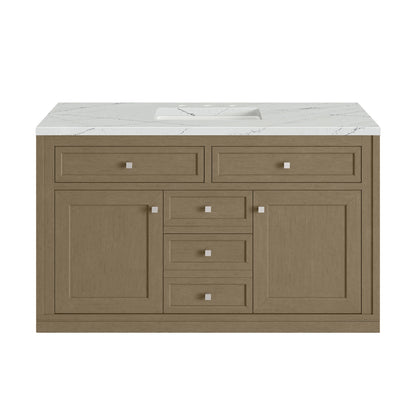 Chicago 48" Single Vanity, Walnut Whisper, w/ 3 CM Ethereal Noctis Silestone® Top w/FreePower Wireless Charger, view 4
