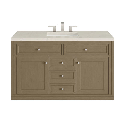 Chicago 48" Single Vanity, Walnut Whisper, w/ 3 CM Siberian Silestone Top w/FreePower Wireless Charger, view 2