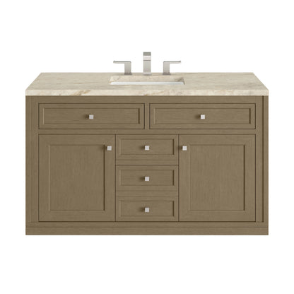 Chicago 48" Single Vanity, Walnut Whisper, w/ 3 CM Tajnar Eclos Top w/FreePower Wireless Charger, view 2