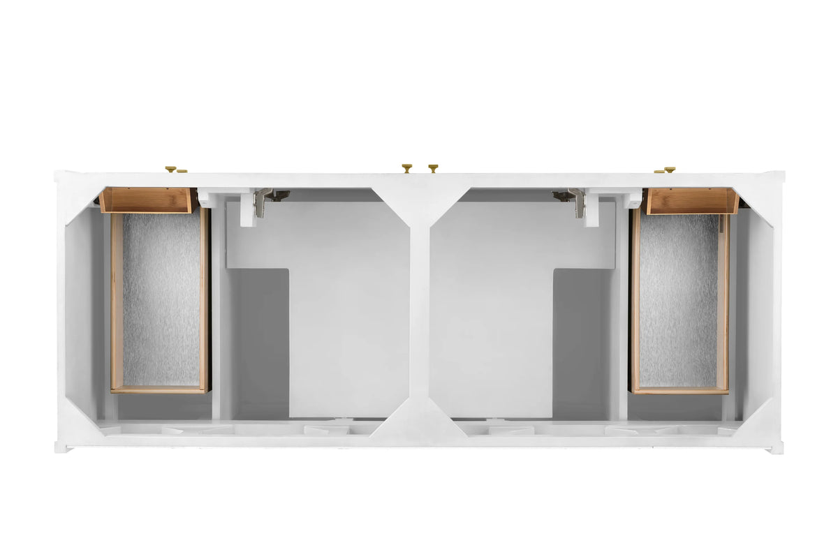 Chicago 60" Double Vanity, Glossy White, w/ 3 CM Charcoal Soapstone Silestone® Top, view 6