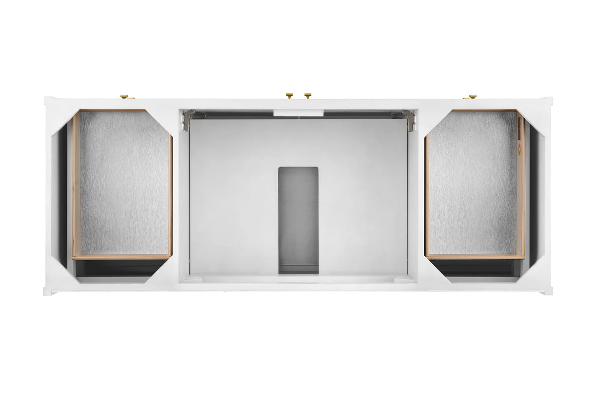 Chicago 60" Single Vanity, Glossy White, w/ 3 CM Charcoal Soapstone Silestone® Top, view 6
