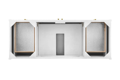 Chicago 60" Single Vanity, Glossy White, w/ 3 CM Charcoal Soapstone Silestone® Top, view 6