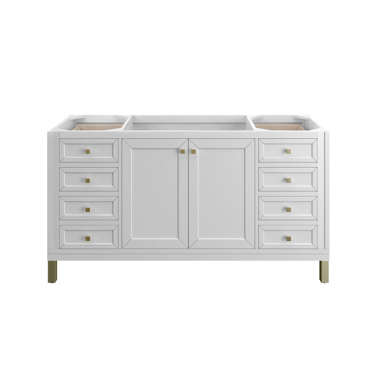 Chicago 60" Single Vanity, Glossy White, w/ 3 CM Victorian Silver Silestone® Top, view 7