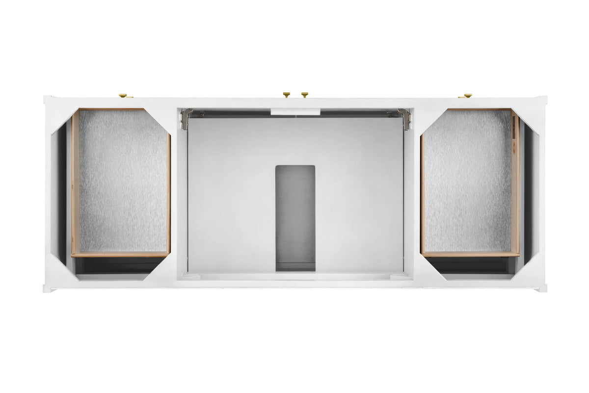 Chicago 60" Single Vanity, Glossy White, w/ 3 CM Parisien Bleu Silestone® Top w/FreePower Wireless Charger, view 9