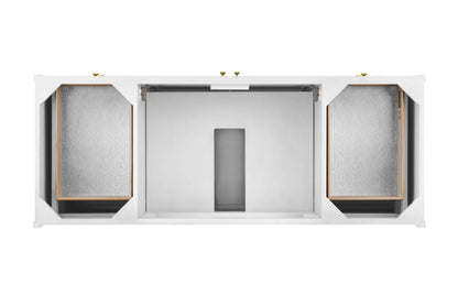 Chicago 60" Single Vanity, Glossy White, w/ 3 CM Siberian Silestone Top w/FreePower Wireless Charger, view 11