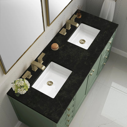Chicago 60" Double Vanity, Smokey Celadon, w/ 3 CM Phantome Eclos Top, view 8