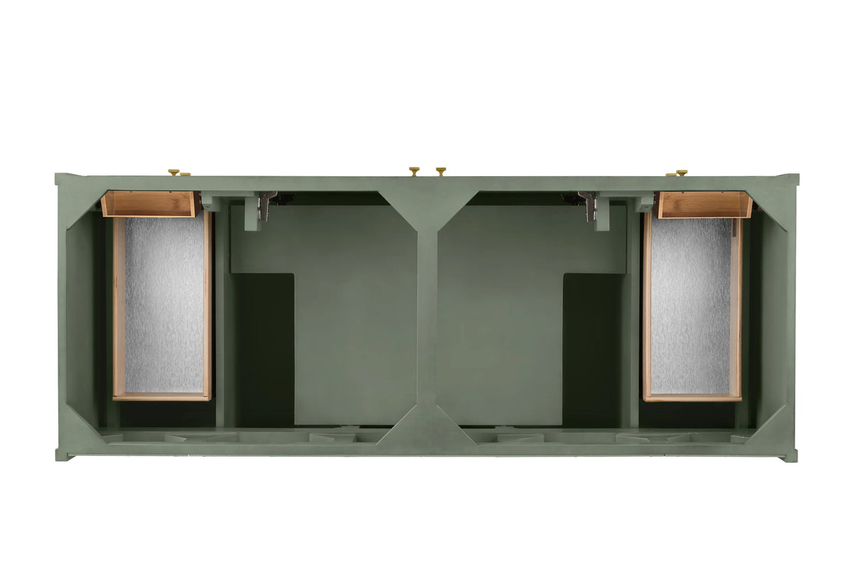 Chicago 60" Double Vanity, Smokey Celadon, w/ 3 CM Eternal Jasmine Pearl Silestone® Top w/FreePower Wireless C, view 10
