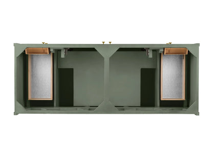 Chicago 60" Double Vanity, Smokey Celadon, w/ 3 CM Eternal Jasmine Pearl Silestone® Top w/FreePower Wireless C, view 10