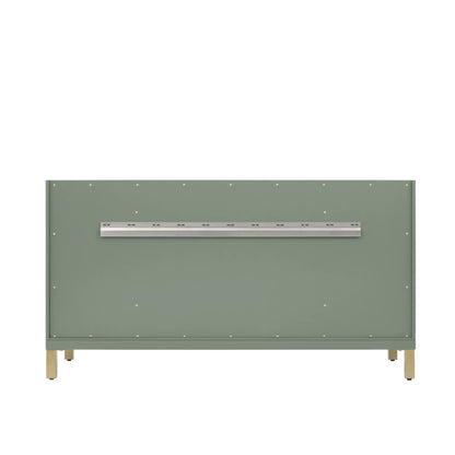 Chicago 60" Single Vanity, Smokey Celadon, w/ Single Hole 3CM White Zeus Silestone® Top & Backsplash, view 9