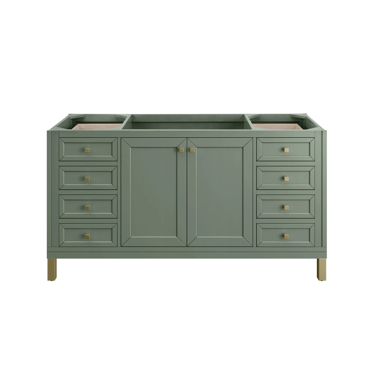 Chicago 60" Single Vanity, Smokey Celadon, w/ 3 CM Victorian Silver Silestone® Top, view 7
