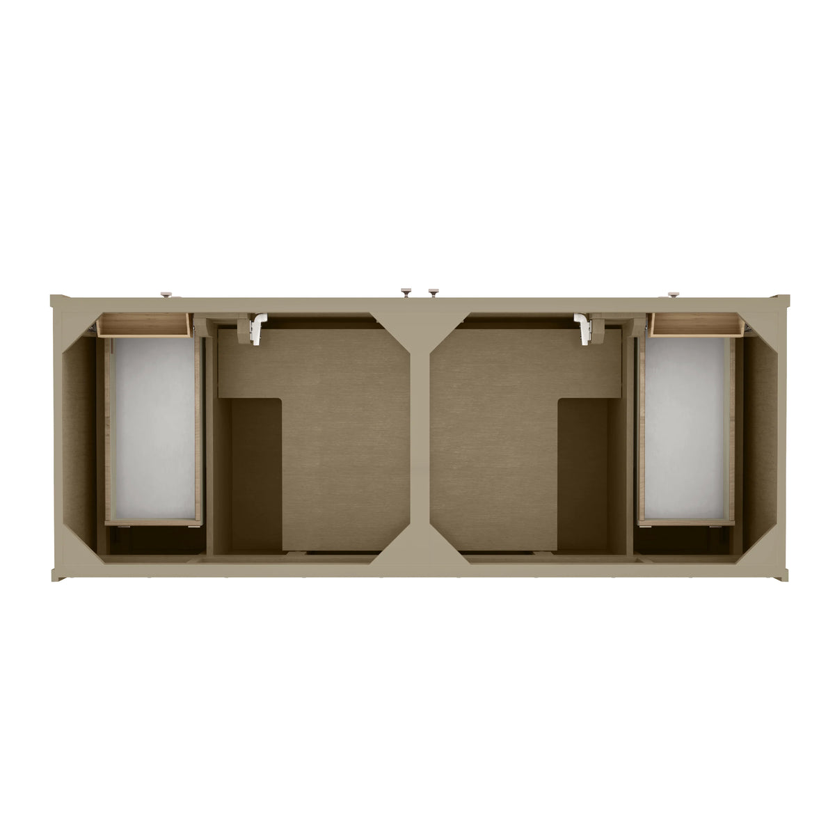 Chicago 60" Double Vanity, Walnut Whisper, w/ 3 CM Eternal Jasmine Pearl Silestone® Top, view 12