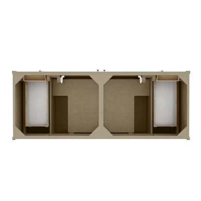 Chicago 60" Double Vanity, Walnut Whisper, w/ 3 CM Victorian Silver Silestone® Top w/FreePower Wireless Charger, view 9