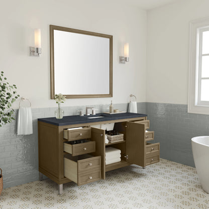 Chicago 60" Single Vanity, Walnut Whisper, w/ 3 CM Charcoal Soapstone Silestone® Top, view 10
