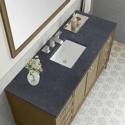 Chicago 60" Single Vanity, Walnut Whisper, w/ 3 CM Charcoal Soapstone Silestone® Top, view 13