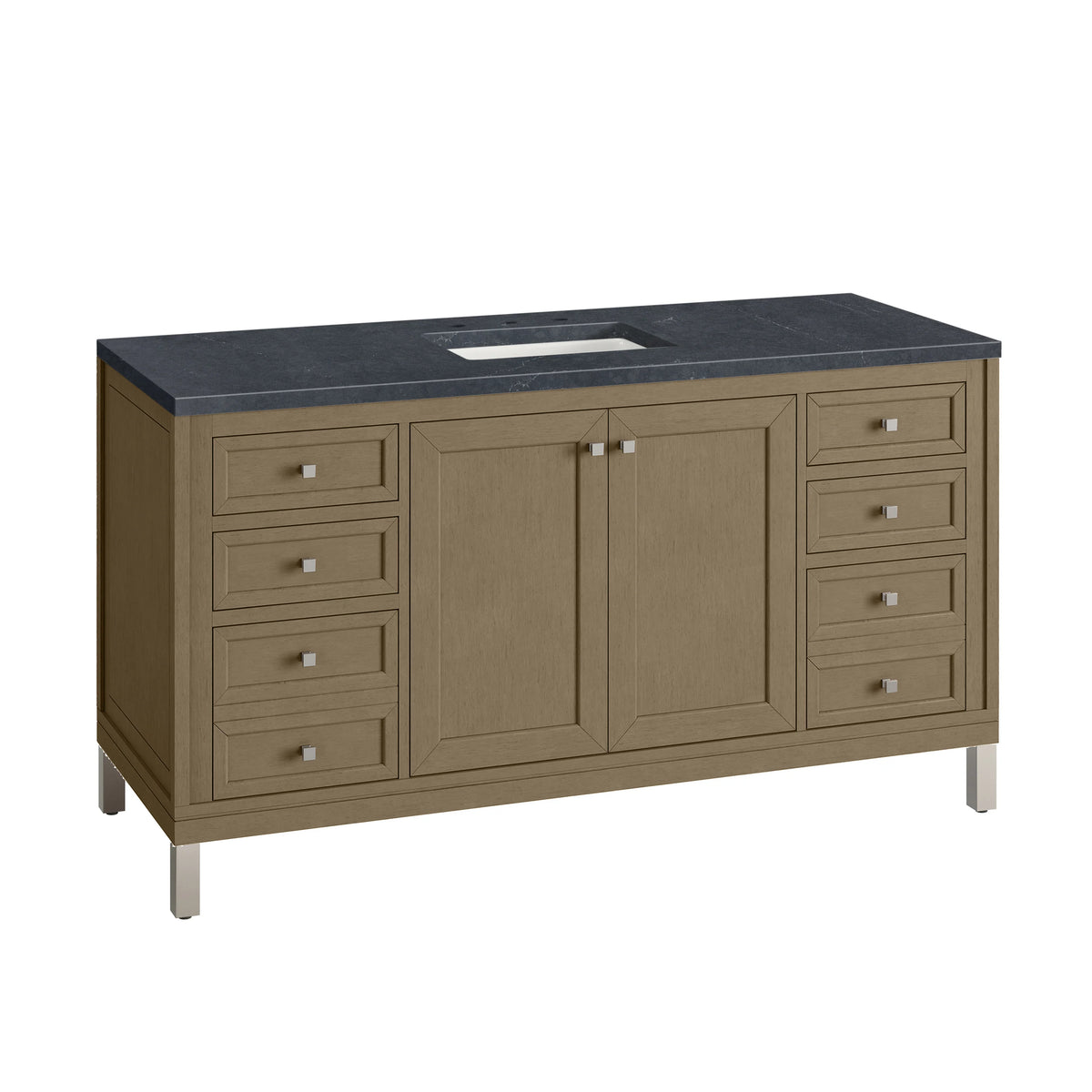 Chicago 60" Single Vanity, Walnut Whisper, w/ 3 CM Charcoal Soapstone Silestone® Top, view 17