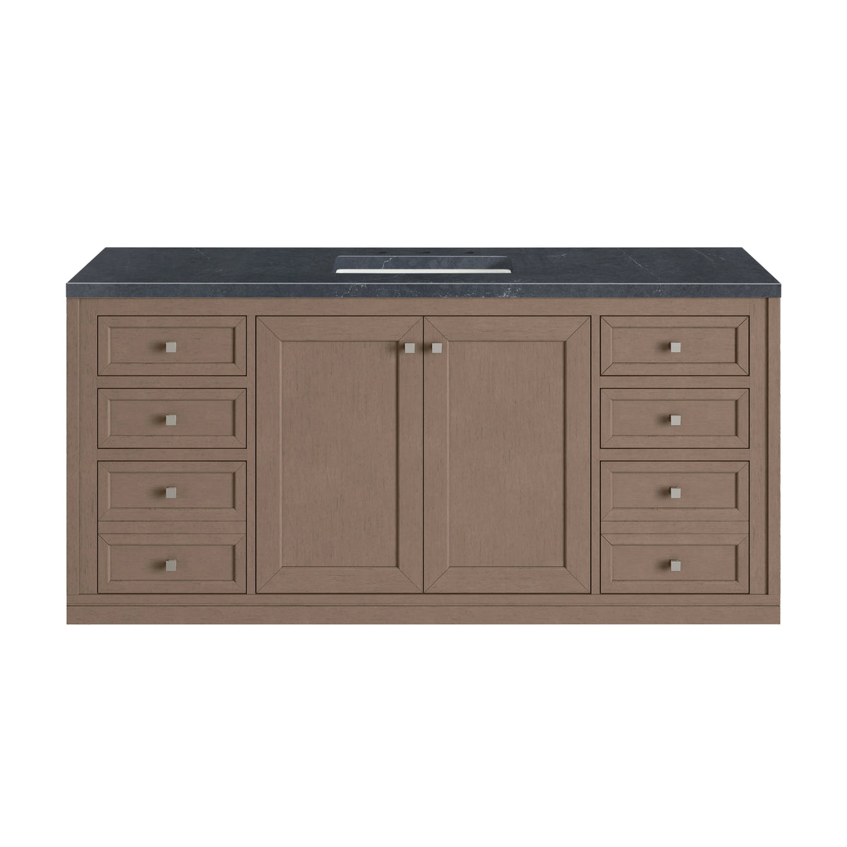 Chicago 60" Single Vanity, Walnut Whisper, w/ 3 CM Charcoal Soapstone Silestone® Top, view 4
