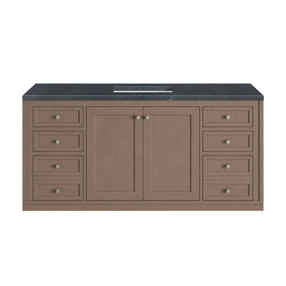 Chicago 60" Single Vanity, Walnut Whisper, w/ 3 CM Charcoal Soapstone Silestone® Top, view 4