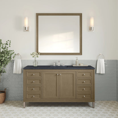 Chicago 60" Single Vanity, Walnut Whisper, w/ 3 CM Charcoal Soapstone Silestone® Top, view 6