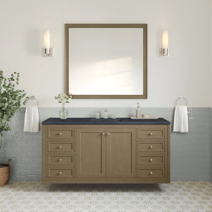 Chicago 60" Single Vanity, Walnut Whisper, w/ 3 CM Charcoal Soapstone Silestone® Top, view 7