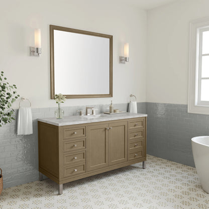 Chicago 60" Single Vanity, Walnut Whisper, w/ 3 CM Victorian Silver Silestone® Top, view 4