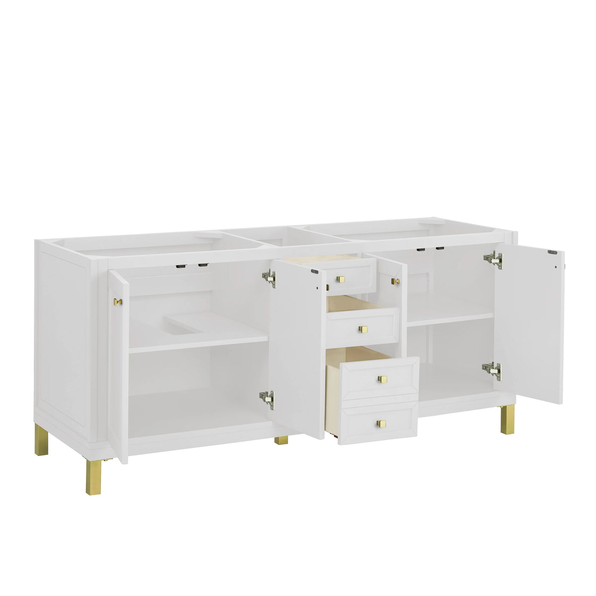 Chicago 72" Double Vanity, Glossy White, w/ 3 CM Charcoal Soapstone Silestone® Top, view 9