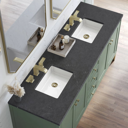 Chicago 72" Double Vanity, Smokey Celadon, w/ 3 CM Charcoal Soapstone Silestone® Top, view 9