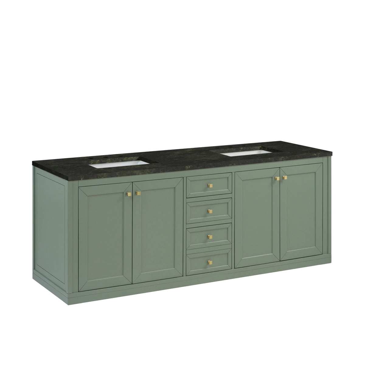 Chicago 72" Double Vanity, Smokey Celadon, w/ 3 CM Phantome Eclos Top, view 10