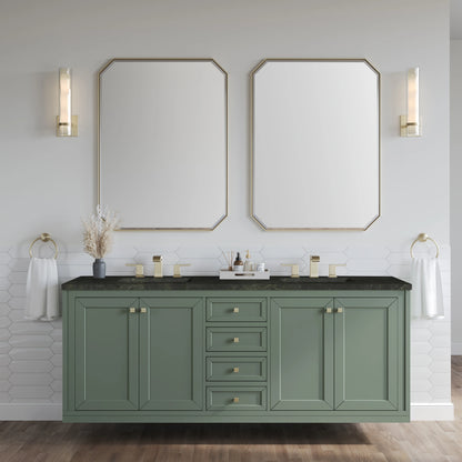 Chicago 72" Double Vanity, Smokey Celadon, w/ 3 CM Phantome Eclos Top, view 4