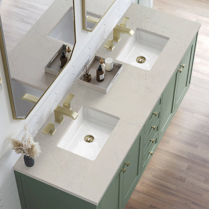 Chicago 72" Double Vanity, Smokey Celadon, w/ 3 CM Siberian Silestone Top, view 8
