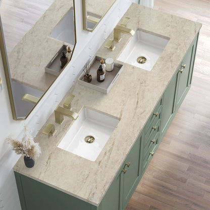 Chicago 72" Double Vanity, Smokey Celadon, w/ 3 CM Tajnar Eclos Top, view 8