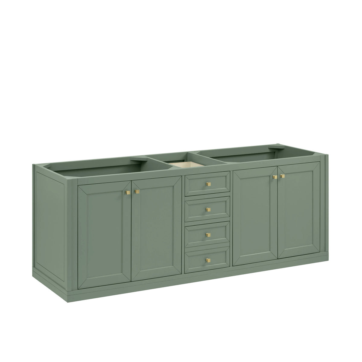 Chicago 72" Double Vanity, Smokey Celadon, w/ 3 CM White Zeus Silestone® Top, view 6