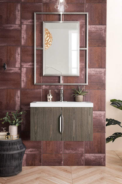 Renovate for Less Atlanta Columbia 31.5" Single Vanity, Ash Gray w/ White Glossy Composite Stone Top, view 10