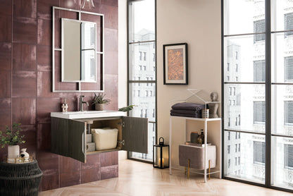 Renovate for Less Atlanta Columbia 31.5" Single Vanity, Ash Gray w/ White Glossy Composite Stone Top, view 12