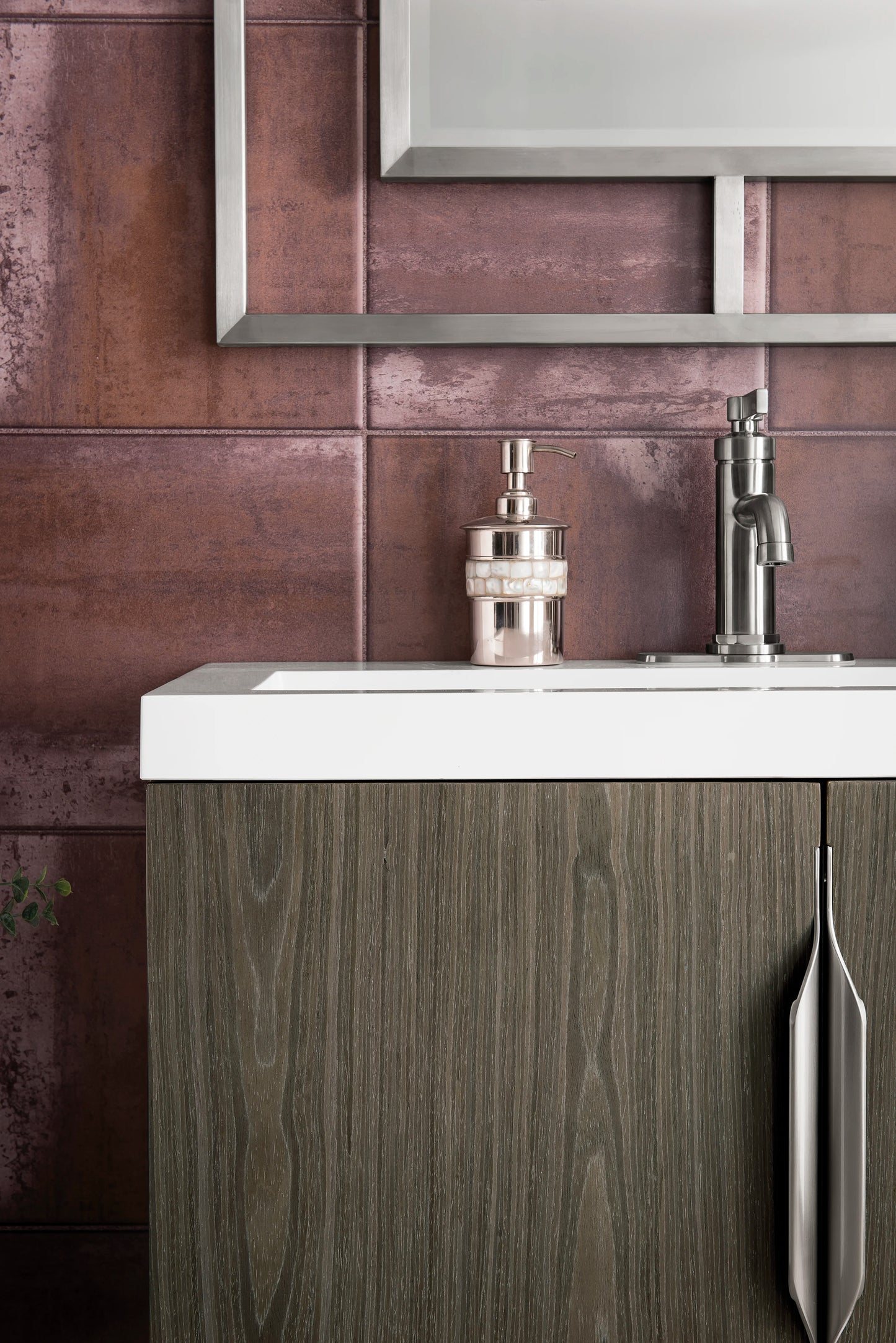 Renovate for Less Atlanta Columbia 31.5" Single Vanity, Ash Gray w/ White Glossy Composite Stone Top, view 13