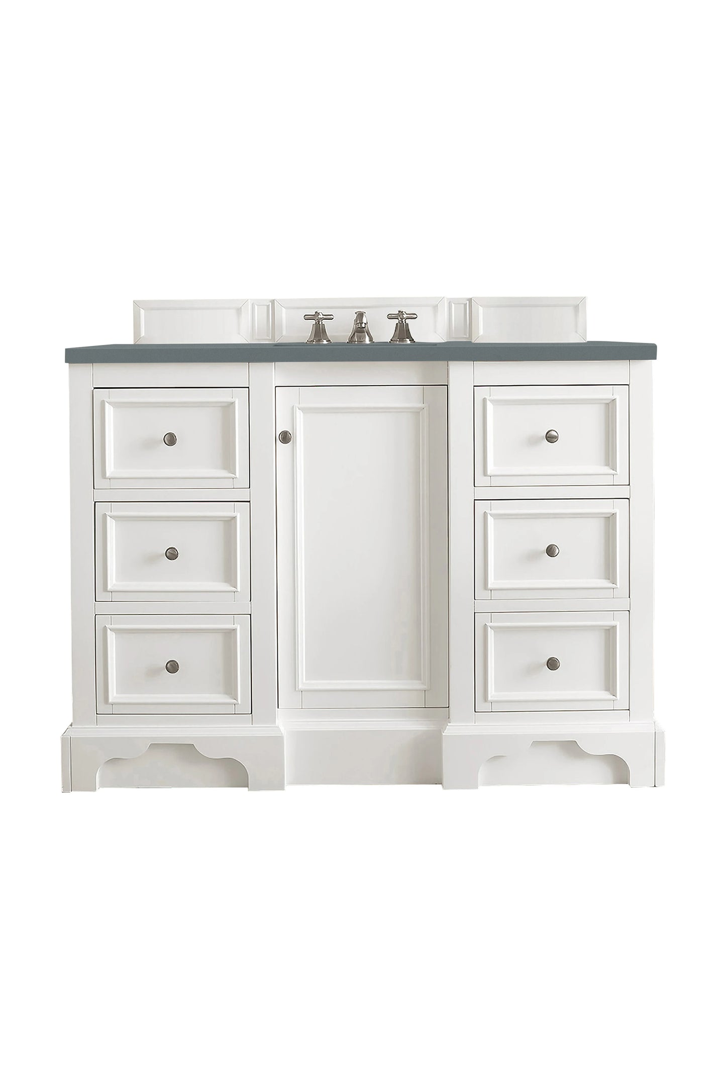 Renovate for Less Atlanta De Soto 48" Single Vanity, Bright White w/ 3 CM Cala Blue Silestone Top