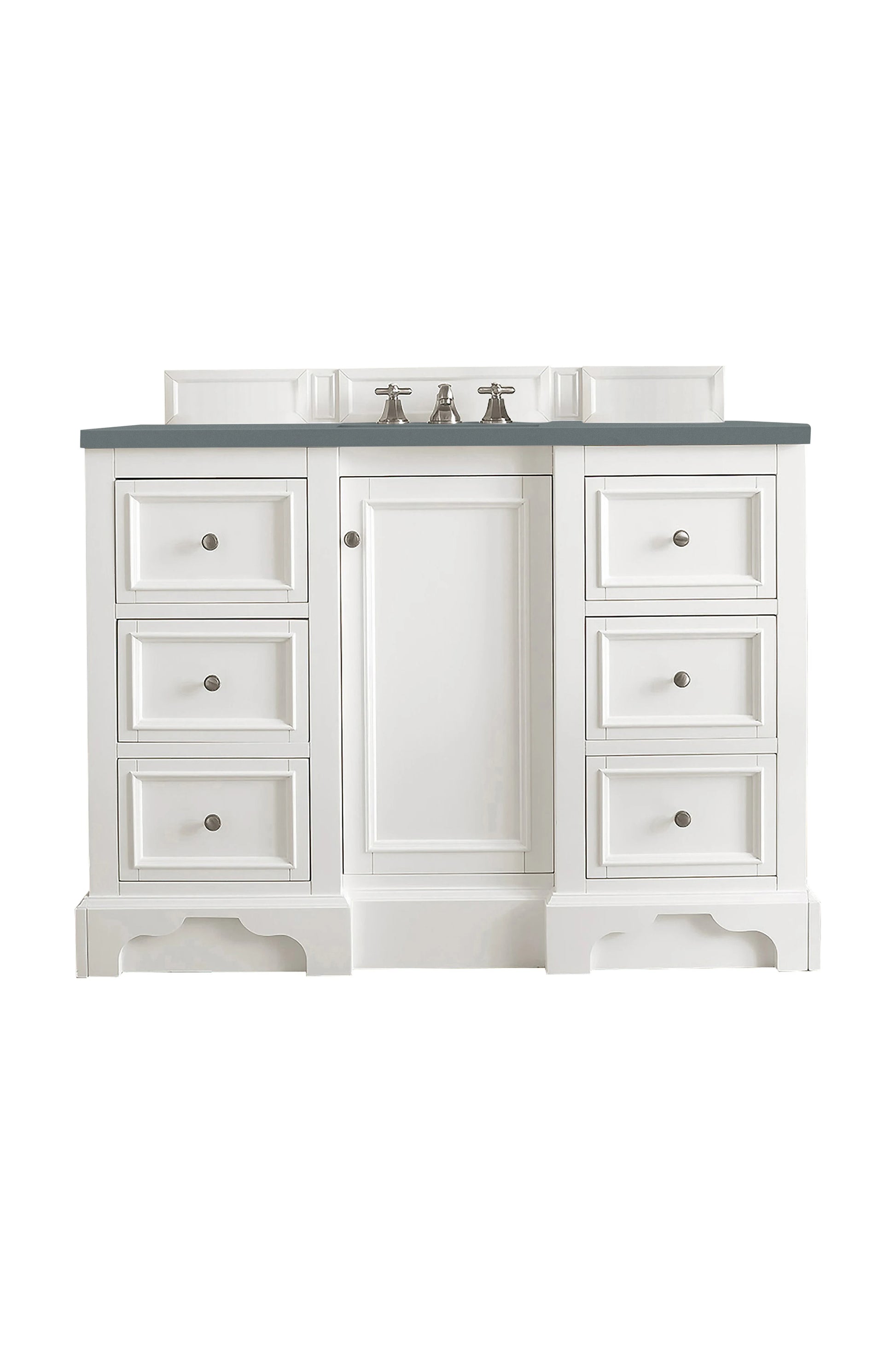 Renovate for Less Atlanta De Soto 48" Single Vanity, Bright White w/ 3 CM Cala Blue Silestone Top