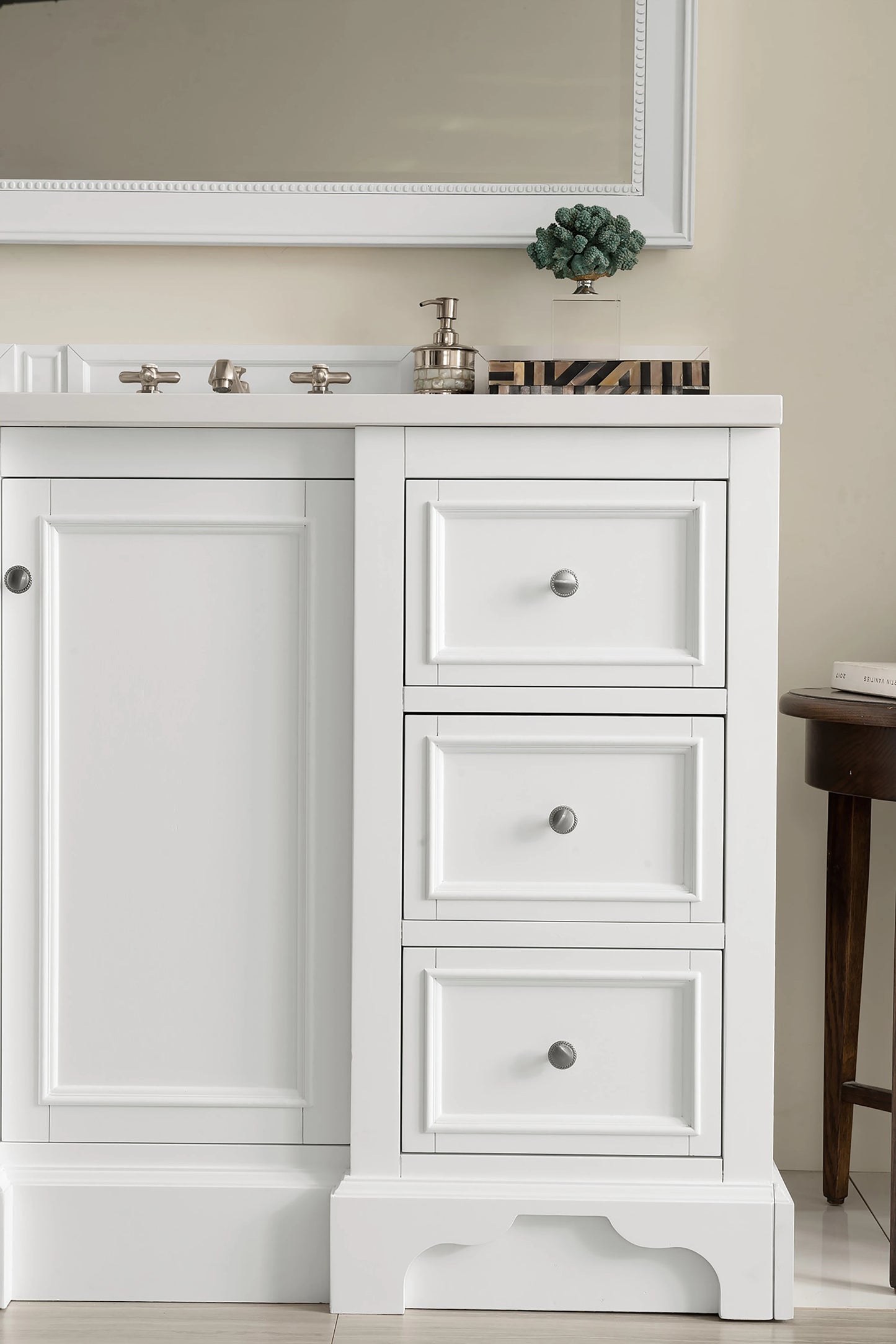 Renovate for Less Atlanta De Soto 48" Single Vanity, Bright White w/ 3 CM Cala Blue Silestone Top, view 8