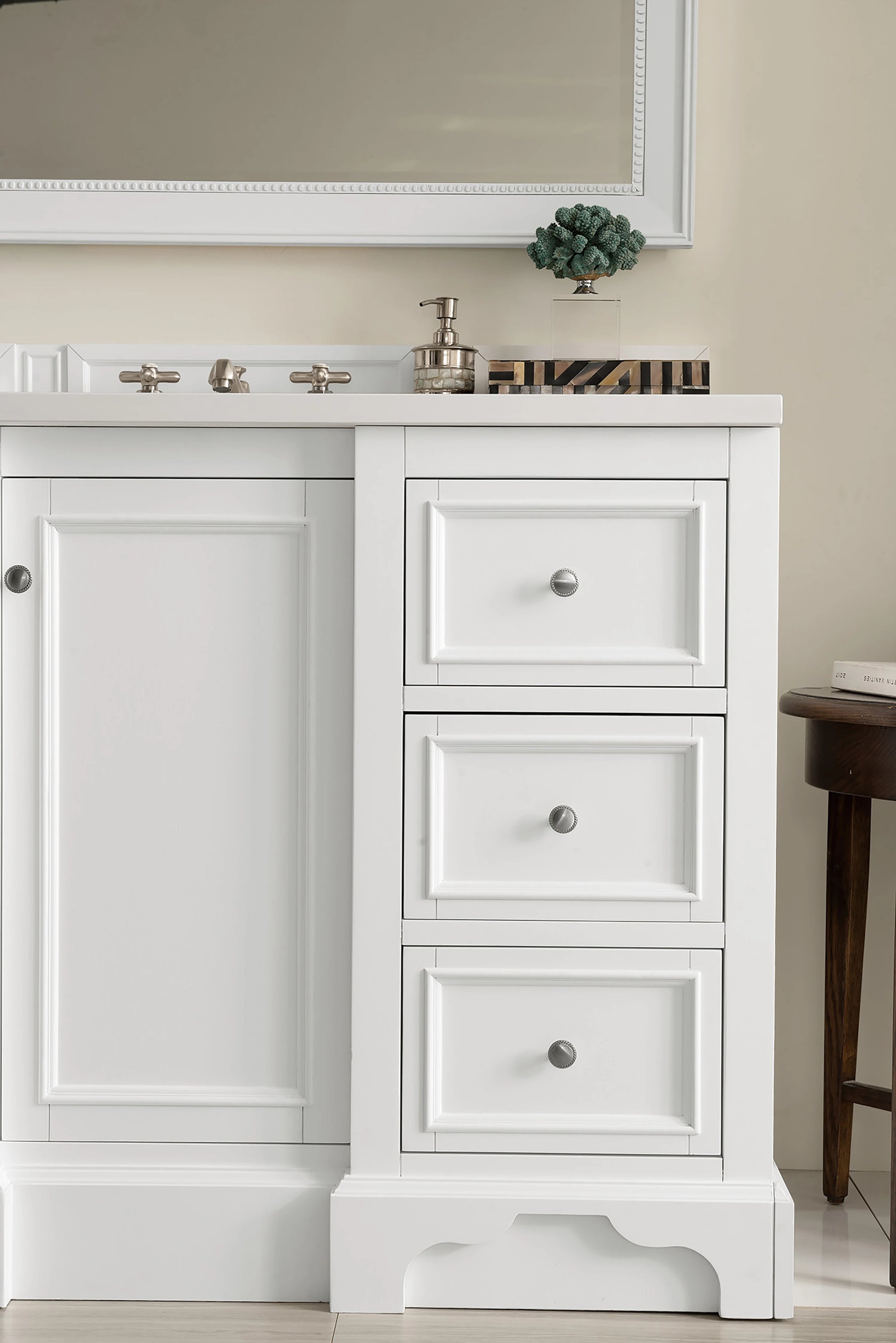 Renovate for Less Atlanta De Soto 48" Single Vanity, Bright White w/ 3 CM Cala Blue Silestone Top, view 8