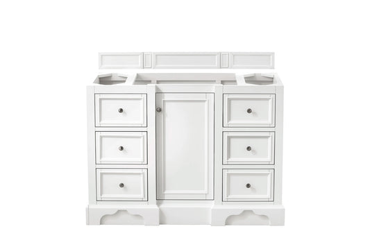 De Soto 48" Single Vanity, Bright White w/ 3 CM Charcoal Soapstone Silestone Top, view 2