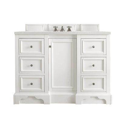 De Soto 48" Single Vanity, Bright White w/ 3 CM Lime Delight Silestone Top