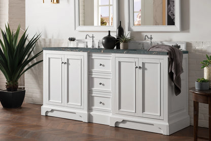 Renovate for Less Atlanta De Soto 72" Double Vanity, Bright White w/ 3 CM Parisien Bleu Silestone Top, view 3