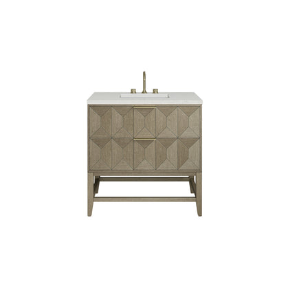 Emmeline 36" Single Vanity, Pebble Oak w/ 3 CM Lime Delight Top
