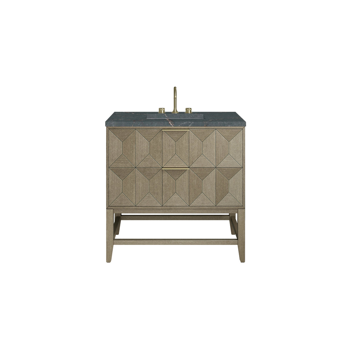 Emmeline 36" Single Vanity, Pebble Oak w/ 3 CM Parisien Bleu Top