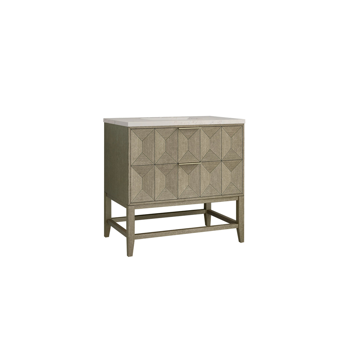 Emmeline 36" Single Vanity, Pebble Oak, w/ 3 CM Siberian Silestone Top, view 5