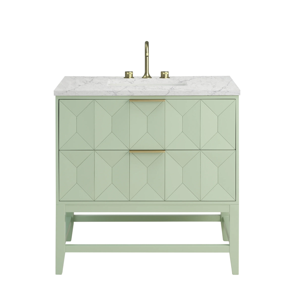 Emmeline 36" Single Vanity, Pistachio w/ 3 CM Eternal Jasmine Pearl Top