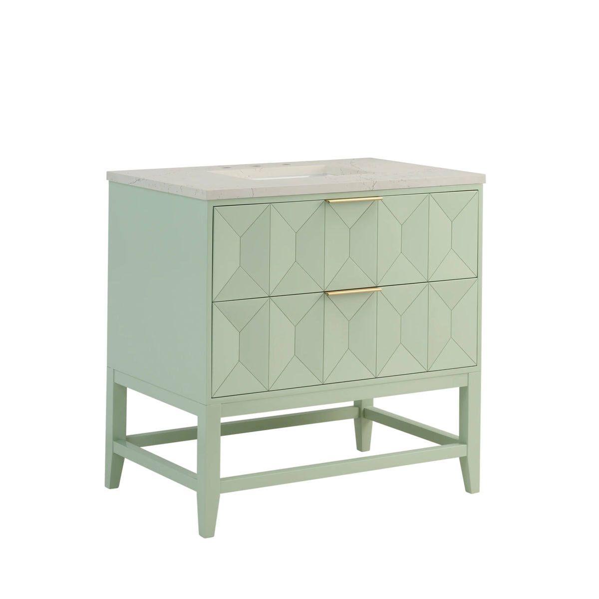 Emmeline 36" Single Vanity, Pistachio, w/ 3 CM Siberian Silestone Top, view 9