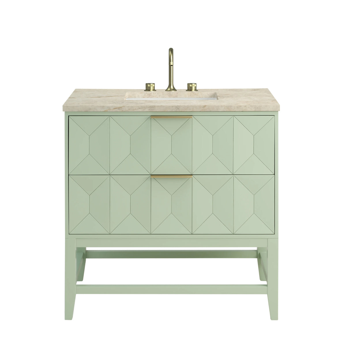 Emmeline 36" Single Vanity, Pistachio, w/ 3 CM Tajnar Eclos Top
