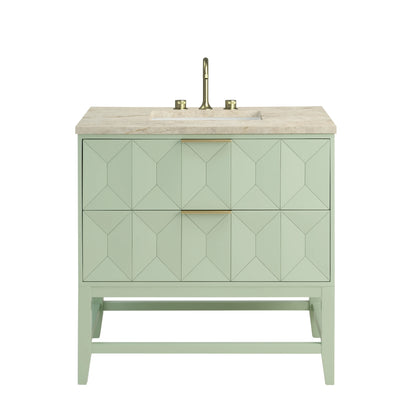 Emmeline 36" Single Vanity, Pistachio, w/ 3 CM Tajnar Eclos Top